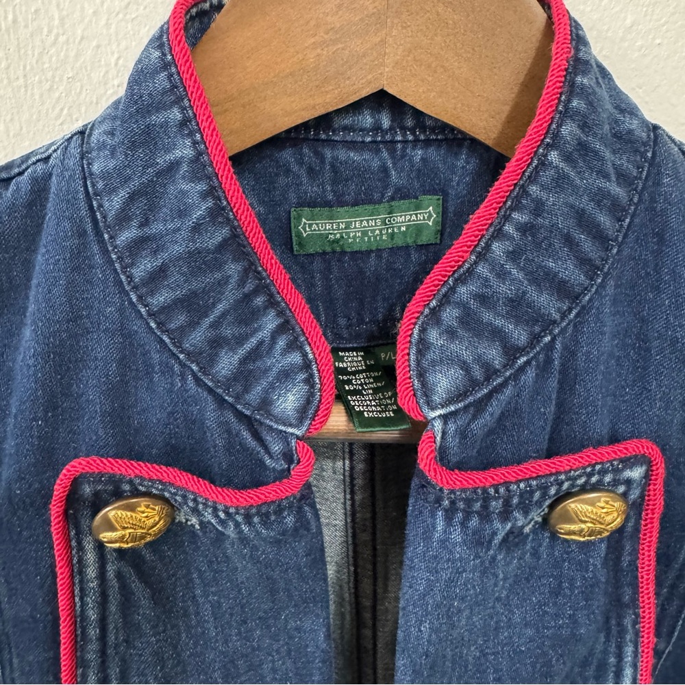 Vintage Ralph Lauren Equestrian Jacket Gold Crest Buttons P/L - Picture 4 of 8